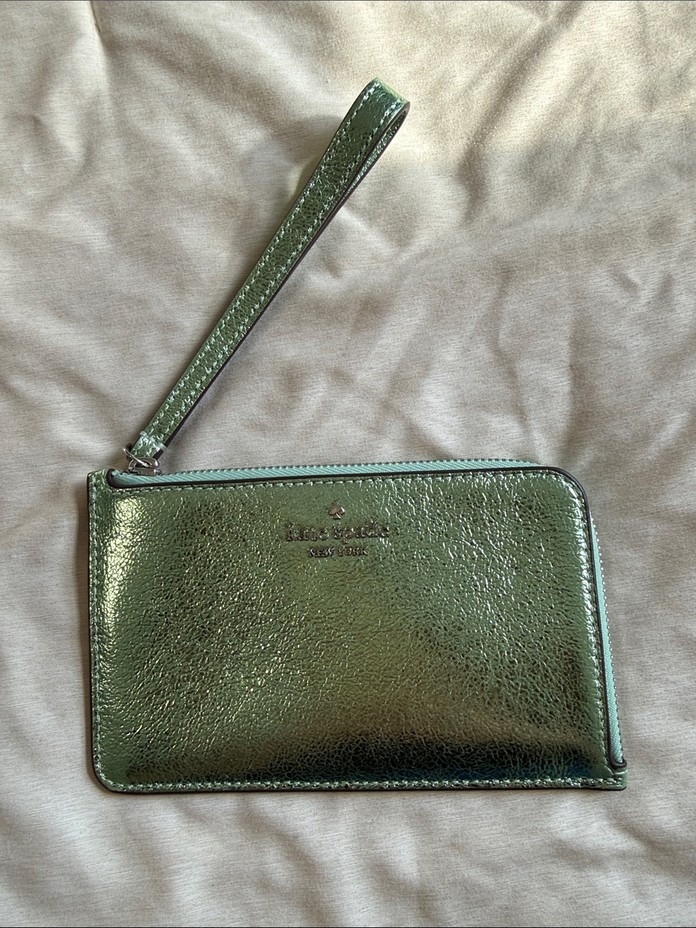 kate spade Metallic Emerald Green Wristlet Clutch